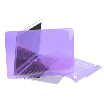 ENKAY for Macbook Air 11.6 inch (US Version) / A1370 / A1465 Hat-Prince 3 in 1 Crystal Hard Shell Plastic Protective Case with Keyboard Guard & Port Dust Plug(Purple)-garmade.com