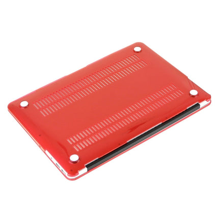 ENKAY for Macbook Air 11.6 inch (US Version) / A1370 / A1465 Hat-Prince 3 in 1 Crystal Hard Shell Plastic Protective Case with Keyboard Guard & Port Dust Plug(Red)-garmade.com