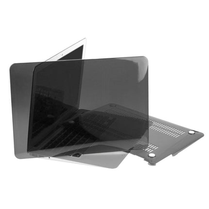 ENKAY for Macbook Air 13.3 inch (US Version) / A1369 / A1466 Hat-Prince 3 in 1 Crystal Hard Shell Plastic Protective Case with Keyboard Guard & Port Dust Plug(Black)-garmade.com