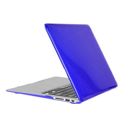 ENKAY for Macbook Air 13.3 inch (US Version) / A1369 / A1466 Hat-Prince 3 in 1 Crystal Hard Shell Plastic Protective Case with Keyboard Guard & Port Dust Plug(Dark Blue)-garmade.com