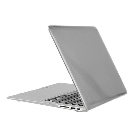 ENKAY for Macbook Air 13.3 inch (US Version) / A1369 / A1466 Hat-Prince 3 in 1 Crystal Hard Shell Plastic Protective Case with Keyboard Guard & Port Dust Plug(Grey)-garmade.com