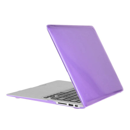 ENKAY for Macbook Air 13.3 inch (US Version) / A1369 / A1466 Hat-Prince 3 in 1 Crystal Hard Shell Plastic Protective Case with Keyboard Guard & Port Dust Plug(Purple)-garmade.com