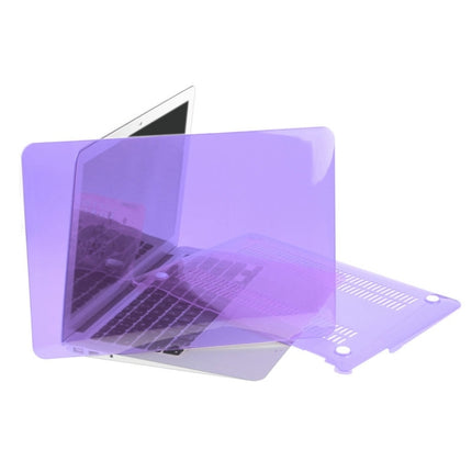 ENKAY for Macbook Air 13.3 inch (US Version) / A1369 / A1466 Hat-Prince 3 in 1 Crystal Hard Shell Plastic Protective Case with Keyboard Guard & Port Dust Plug(Purple)-garmade.com