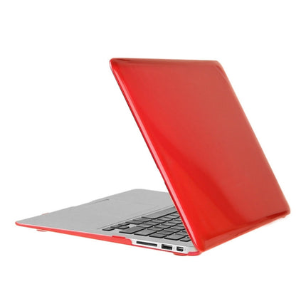 ENKAY for Macbook Air 13.3 inch (US Version) / A1369 / A1466 Hat-Prince 3 in 1 Crystal Hard Shell Plastic Protective Case with Keyboard Guard & Port Dust Plug(Red)-garmade.com