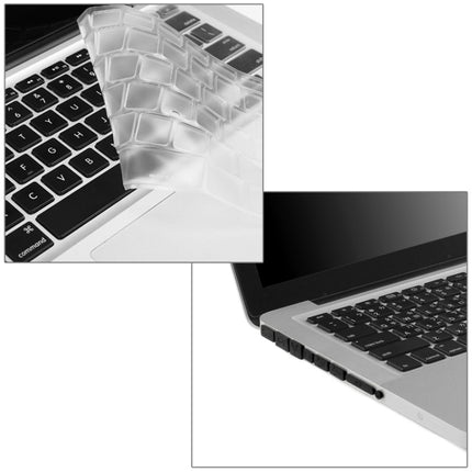 ENKAY for Macbook Pro 13.3 inch (US Version) / A1278 Hat-Prince 3 in 1 Crystal Hard Shell Plastic Protective Case with Keyboard Guard & Port Dust Plug(Dark Blue)-garmade.com