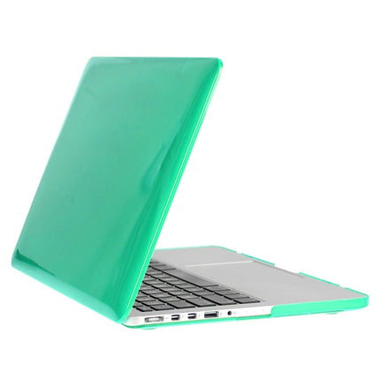 ENKAY for Macbook Pro Retina 13.3 inch (US Version) / A1425 / A1502 Hat-Prince 3 in 1 Crystal Hard Shell Plastic Protective Case with Keyboard Guard & Port Dust Plug(Green)-garmade.com