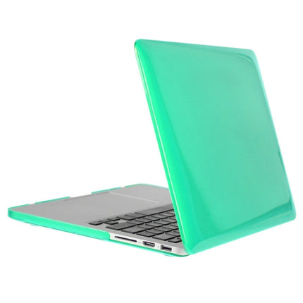 ENKAY for Macbook Pro Retina 13.3 inch (US Version) / A1425 / A1502 Hat-Prince 3 in 1 Crystal Hard Shell Plastic Protective Case with Keyboard Guard & Port Dust Plug(Green)-garmade.com