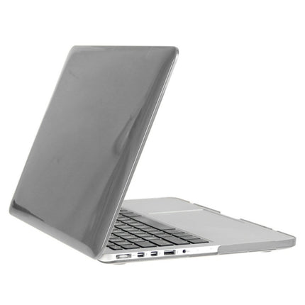 ENKAY for Macbook Pro Retina 13.3 inch (US Version) / A1425 / A1502 Hat-Prince 3 in 1 Crystal Hard Shell Plastic Protective Case with Keyboard Guard & Port Dust Plug(Grey)-garmade.com