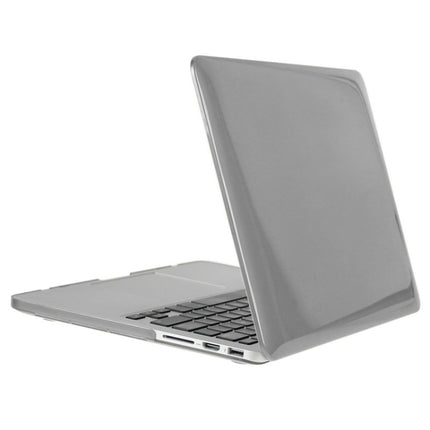 ENKAY for Macbook Pro Retina 13.3 inch (US Version) / A1425 / A1502 Hat-Prince 3 in 1 Crystal Hard Shell Plastic Protective Case with Keyboard Guard & Port Dust Plug(Grey)-garmade.com