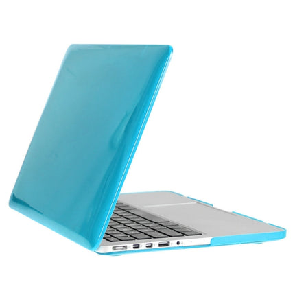 ENKAY for Macbook Pro Retina 13.3 inch (US Version) / A1425 / A1502 Hat-Prince 3 in 1 Crystal Hard Shell Plastic Protective Case with Keyboard Guard & Port Dust Plug(Blue)-garmade.com