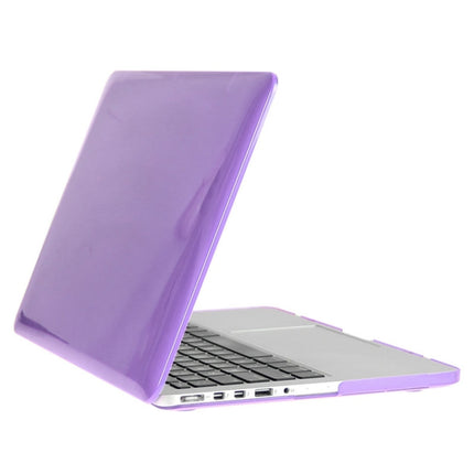 ENKAY for Macbook Pro Retina 13.3 inch (US Version) / A1425 / A1502 Hat-Prince 3 in 1 Crystal Hard Shell Plastic Protective Case with Keyboard Guard & Port Dust Plug(Purple)-garmade.com