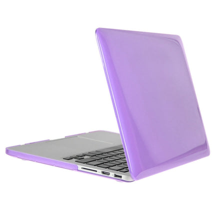 ENKAY for Macbook Pro Retina 13.3 inch (US Version) / A1425 / A1502 Hat-Prince 3 in 1 Crystal Hard Shell Plastic Protective Case with Keyboard Guard & Port Dust Plug(Purple)-garmade.com