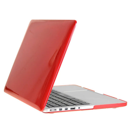 ENKAY for Macbook Pro Retina 13.3 inch (US Version) / A1425 / A1502 Hat-Prince 3 in 1 Crystal Hard Shell Plastic Protective Case with Keyboard Guard & Port Dust Plug(Red)-garmade.com