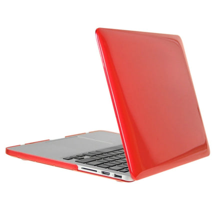 ENKAY for Macbook Pro Retina 13.3 inch (US Version) / A1425 / A1502 Hat-Prince 3 in 1 Crystal Hard Shell Plastic Protective Case with Keyboard Guard & Port Dust Plug(Red)-garmade.com