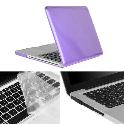 ENKAY for Macbook Pro 15.4 inch (US Version) / A1286 Hat-Prince 3 in 1 Crystal Hard Shell Plastic Protective Case with Keyboard Guard & Port Dust Plug(Purple)-garmade.com