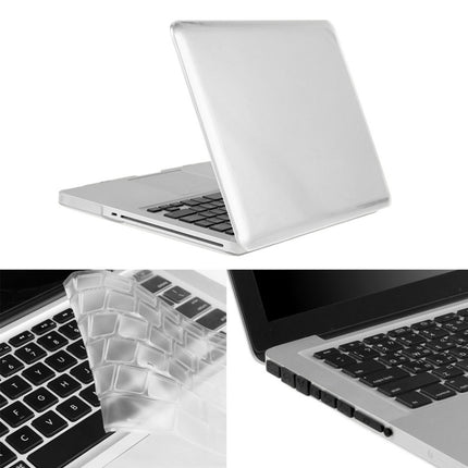 ENKAY for Macbook Pro 15.4 inch (US Version) / A1286 Hat-Prince 3 in 1 Crystal Hard Shell Plastic Protective Case with Keyboard Guard & Port Dust Plug(White)-garmade.com