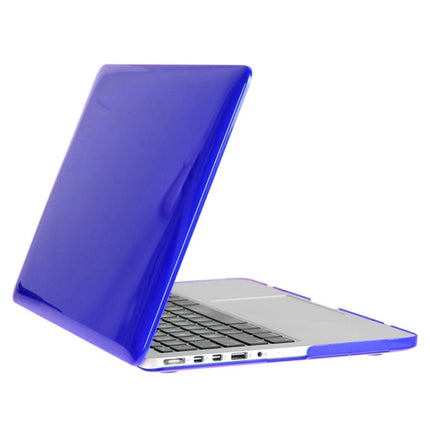 ENKAY for Macbook Pro Retina 15.4 inch (US Version) / A1398 Hat-Prince 3 in 1 Crystal Hard Shell Plastic Protective Case with Keyboard Guard & Port Dust Plug(Dark Blue)-garmade.com