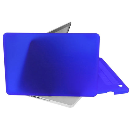 ENKAY for Macbook Pro 13.3 inch (US Version) / A1278 Hat-Prince 3 in 1 Frosted Hard Shell Plastic Protective Case with Keyboard Guard & Port Dust Plug(Dark Blue)-garmade.com