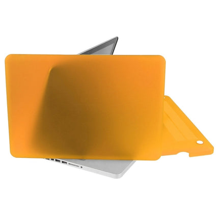ENKAY for Macbook Pro 13.3 inch (US Version) / A1278 Hat-Prince 3 in 1 Frosted Hard Shell Plastic Protective Case with Keyboard Guard & Port Dust Plug(Orange)-garmade.com