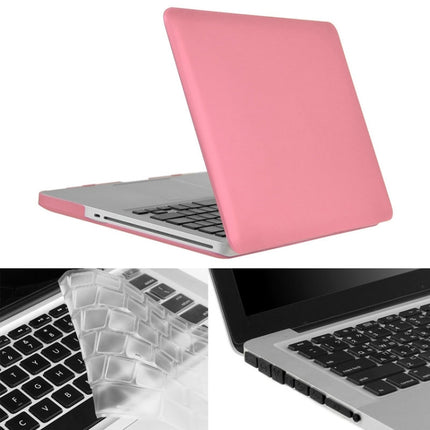 ENKAY for Macbook Pro 13.3 inch (US Version) / A1278 Hat-Prince 3 in 1 Frosted Hard Shell Plastic Protective Case with Keyboard Guard & Port Dust Plug(Pink)-garmade.com