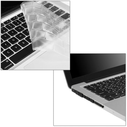 ENKAY for Macbook Pro 13.3 inch (US Version) / A1278 Hat-Prince 3 in 1 Frosted Hard Shell Plastic Protective Case with Keyboard Guard & Port Dust Plug(Blue)-garmade.com