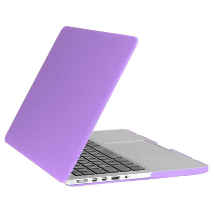 ENKAY for Macbook Pro Retina 13.3 inch (US Version) / A1425 / A1502 Hat-Prince 3 in 1 Frosted Hard Shell Plastic Protective Case with Keyboard Guard & Port Dust Plug(Purple)-garmade.com