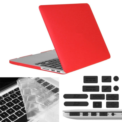 ENKAY for Macbook Pro Retina 13.3 inch (US Version) / A1425 / A1502 Hat-Prince 3 in 1 Frosted Hard Shell Plastic Protective Case with Keyboard Guard & Port Dust Plug(Red)-garmade.com