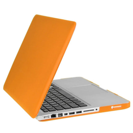 ENKAY for Macbook Pro 15.4 inch (US Version) / A1286 Hat-Prince 3 in 1 Frosted Hard Shell Plastic Protective Case with Keyboard Guard & Port Dust Plug(Orange)-garmade.com