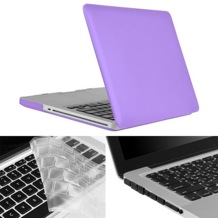 ENKAY for Macbook Pro 15.4 inch (US Version) / A1286 Hat-Prince 3 in 1 Frosted Hard Shell Plastic Protective Case with Keyboard Guard & Port Dust Plug(Purple)-garmade.com