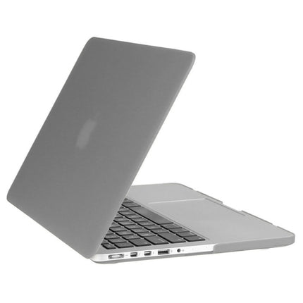 ENKAY for Macbook Pro Retina 15.4 inch (US Version) / A1398 Hat-Prince 3 in 1 Frosted Hard Shell Plastic Protective Case with Keyboard Guard & Port Dust Plug(Grey)-garmade.com