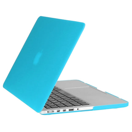 ENKAY for Macbook Pro Retina 15.4 inch (US Version) / A1398 Hat-Prince 3 in 1 Frosted Hard Shell Plastic Protective Case with Keyboard Guard & Port Dust Plug(Blue)-garmade.com