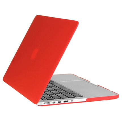 ENKAY for Macbook Pro Retina 15.4 inch (US Version) / A1398 Hat-Prince 3 in 1 Frosted Hard Shell Plastic Protective Case with Keyboard Guard & Port Dust Plug(Red)-garmade.com