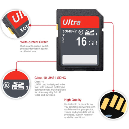 16GB Ultra High Speed Class 10 SDHC Camera Memory Card (100% Real Capacity)-garmade.com
