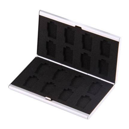 16 in 1 Memory Card Protective Case Box for 16 TF Cards(Silver)-garmade.com