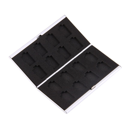 16 in 1 Memory Card Protective Case Box for 16 TF Cards(Silver)-garmade.com