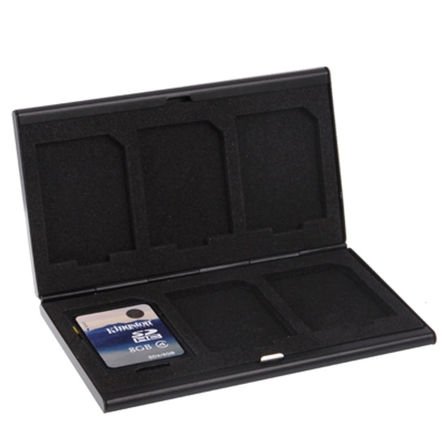 6 in 1 Memory Card Protective Case Storage Box , Size: 92 x 60 x 9mm(Black)-garmade.com