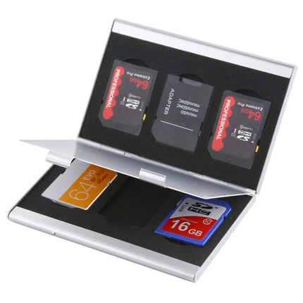 6 in 1 Memory Card Protective Case Storage Box , Size: 88 x 50 x 9mm(Silver)-garmade.com