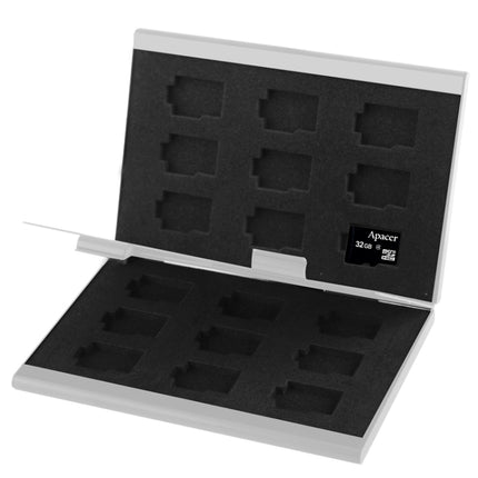 2x 9 in 1 Memory Card Protective Case Box for TF Card, Size: 93mm (L) x 62mm (W) x 10mm (H), Silver(Silver)-garmade.com