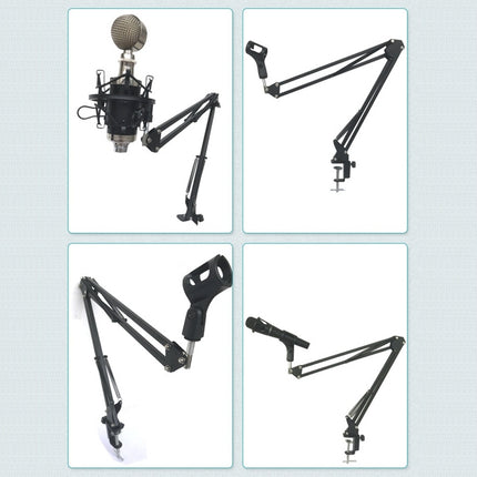 NB-35 Adjustable Table Mount Recording Microphone Suspension Arm Stand Clip Holder, For Studio Recording, Live Broadcast, Live Show, KTV, etc.(Black)-garmade.com