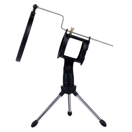 PS-5 Universal Live Broadcast Bracket Tripod Holder with Anti-spray Net & Microphone Clip & Shockproof Clip, For iPhone, Galaxy, Sony, Lenovo, HTC, Huawei, and other Smartphones-garmade.com