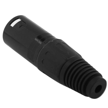 3 Pin XLR Male Plug Microphone Connector Adapter(Black)-garmade.com