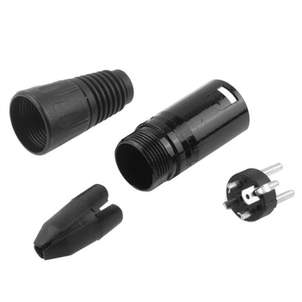 3 Pin XLR Male Plug Microphone Connector Adapter(Black)-garmade.com