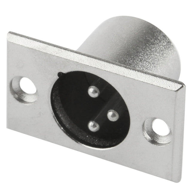XLR 3 Pin Male Metal Chassis Mount Connector with Locking-garmade.com