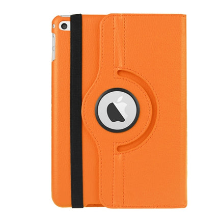 Litchi Texture 360 Degree Rotating Smart Leather Case with Holder for iPad mini 4 / mini 5(Orange)-garmade.com