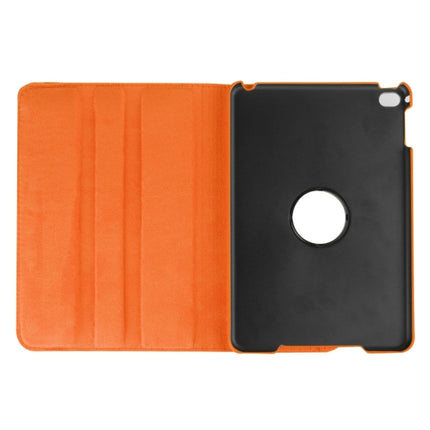 Litchi Texture 360 Degree Rotating Smart Leather Case with Holder for iPad mini 4 / mini 5(Orange)-garmade.com