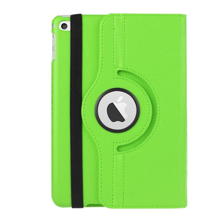 Litchi Texture 360 Degree Rotating Smart Leather Case with Holder for iPad mini 4 / mini 5(Green)-garmade.com