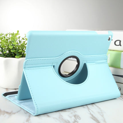 Litchi Texture 360 Degree Rotating Smart Leather Case with Holder for iPad mini 4 / mini 5(Blue)-garmade.com
