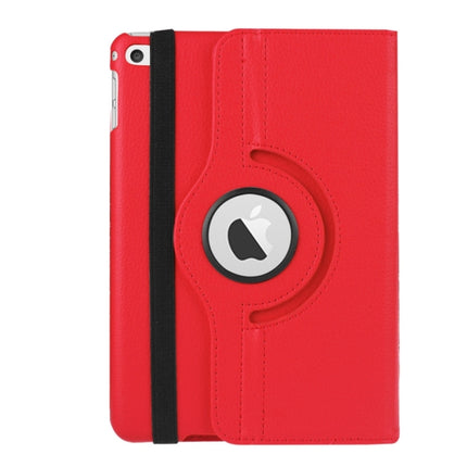 Litchi Texture 360 Degree Rotating Smart Leather Case with Holder for iPad mini 4 / mini 5(Red)-garmade.com