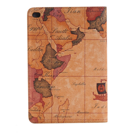 Map Pattern Horizontal Flip Smart Leather Case with Holder & Card Slots & Wallet for iPad Mini 4, Random Delivery(Brown)-garmade.com