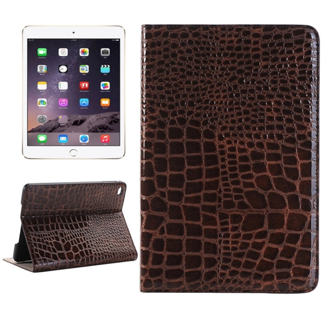 Crocodile Texture Horizontal Flip Smart Leather Case with Holder & Card Slots & Wallet for iPad Mini 4(Brown)-garmade.com